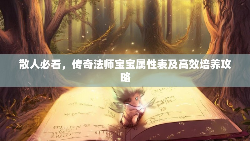 散人必看,传奇法师宝宝属性表及高效培养攻略