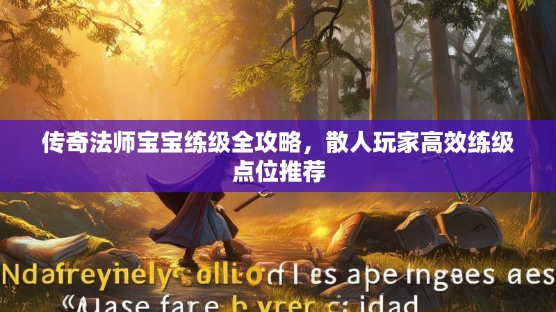 传奇法师宝宝练级全攻略,散人玩家高效练级点位推荐