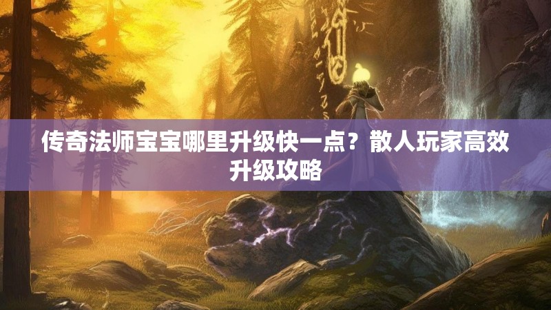 传奇法师宝宝哪里升级快一点?散人玩家高效升级攻略