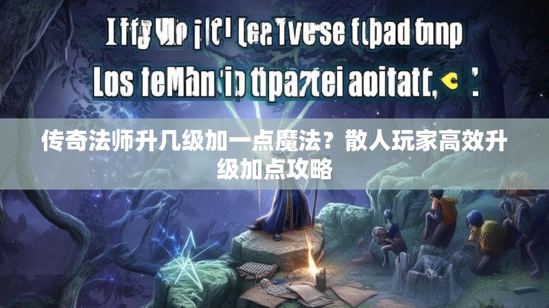 传奇法师升几级加一点魔法？散人玩家高效升级加点攻略