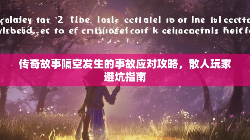 传奇故事隔空发生的事故应对攻略，散人玩家避坑指南