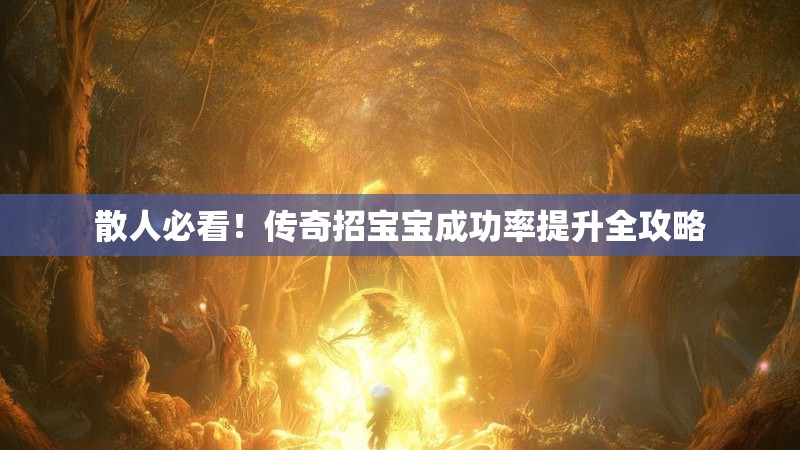 散人必看！传奇招宝宝成功率提升全攻略