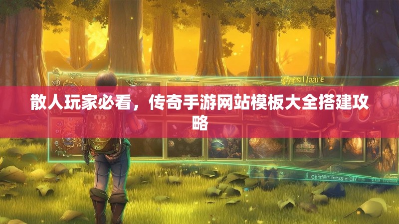 散人玩家必看，传奇手游网站模板大全搭建攻略