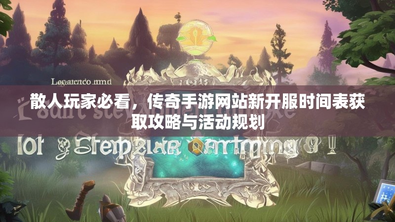 散人玩家必看，传奇手游网站新开服时间表获取攻略与活动规划