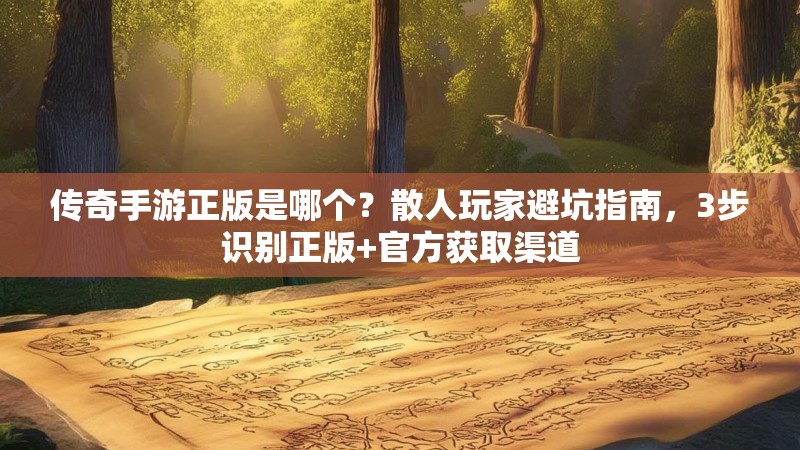 传奇手游正版是哪个？散人玩家避坑指南，3步识别正版+官方获取渠道