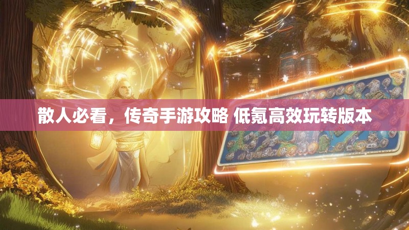 散人必看，传奇手游攻略 低氪高效玩转版本