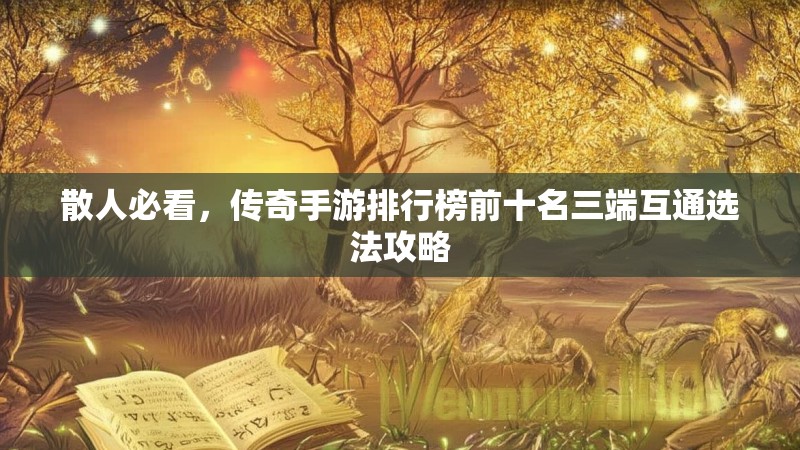 散人必看,传奇手游排行榜前十名三端互通选法攻略