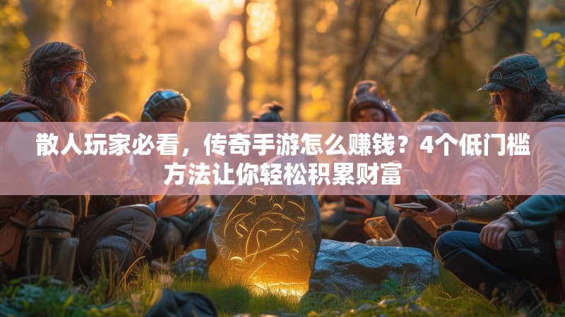 散人玩家必看，传奇手游怎么赚钱？4个低门槛方法让你轻松积累财富