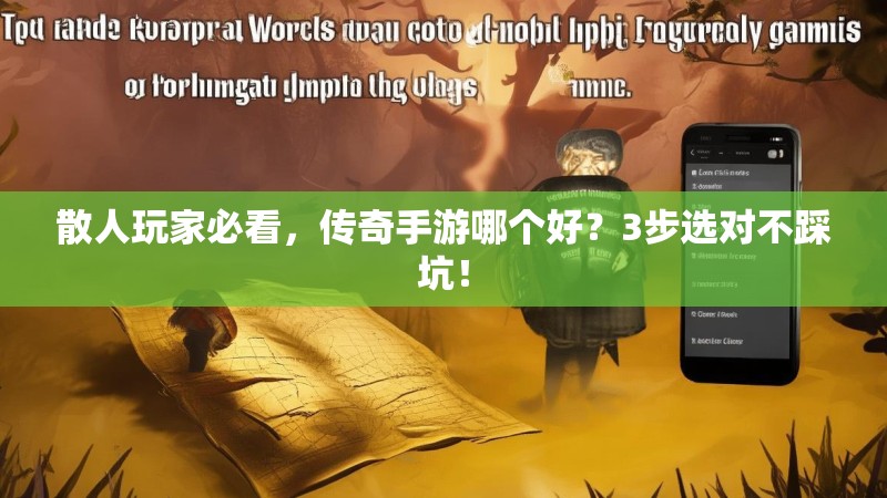 散人玩家必看,传奇手游哪个好?3步选对不踩坑!