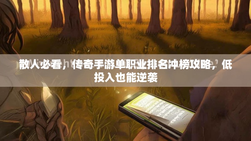 散人必看，传奇手游单职业排名冲榜攻略，低投入也能逆袭