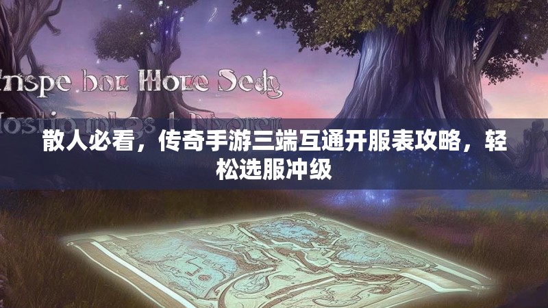 散人必看,传奇手游三端互通开服表攻略,轻松选服冲级