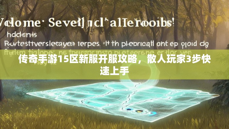 传奇手游15区新服开服攻略，散人玩家3步快速上手