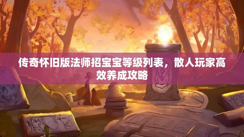 传奇怀旧版法师招宝宝等级列表，散人玩家高效养成攻略