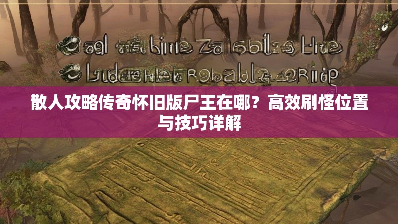 散人攻略传奇怀旧版尸王在哪？高效刷怪位置与技巧详解