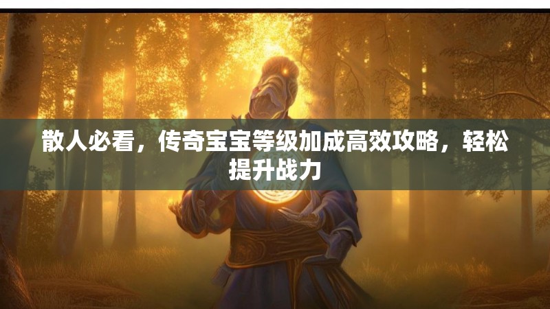 散人必看，传奇宝宝等级加成高效攻略，轻松提升战力