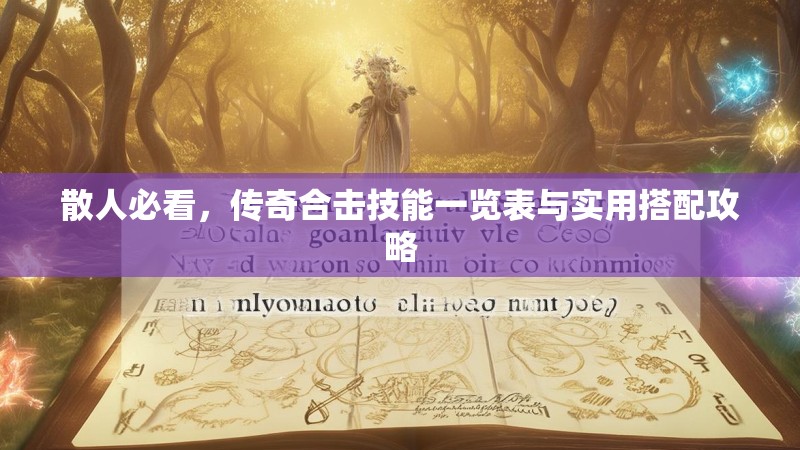 散人必看，传奇合击技能一览表与实用搭配攻略