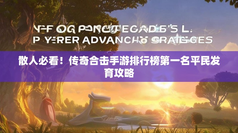 散人必看!传奇合击手游排行榜第一名平民发育攻略