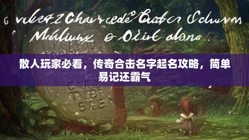散人玩家必看,传奇合击名字起名攻略,简单易记还霸气