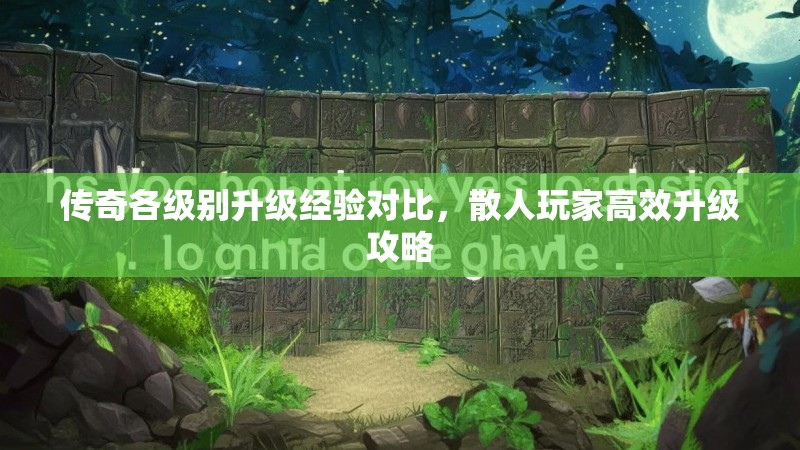 传奇各级别升级经验对比,散人玩家高效升级攻略