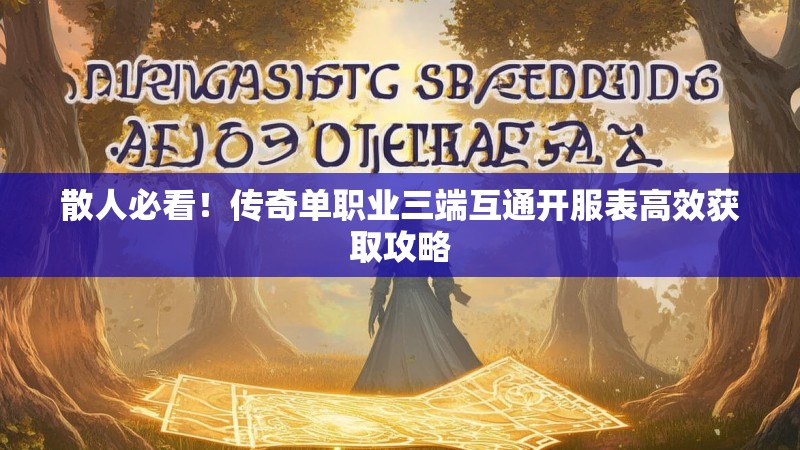 散人必看!传奇单职业三端互通开服表高效获取攻略