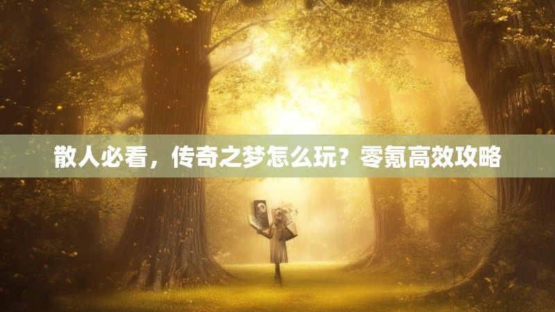 散人必看，传奇之梦怎么玩？零氪高效攻略