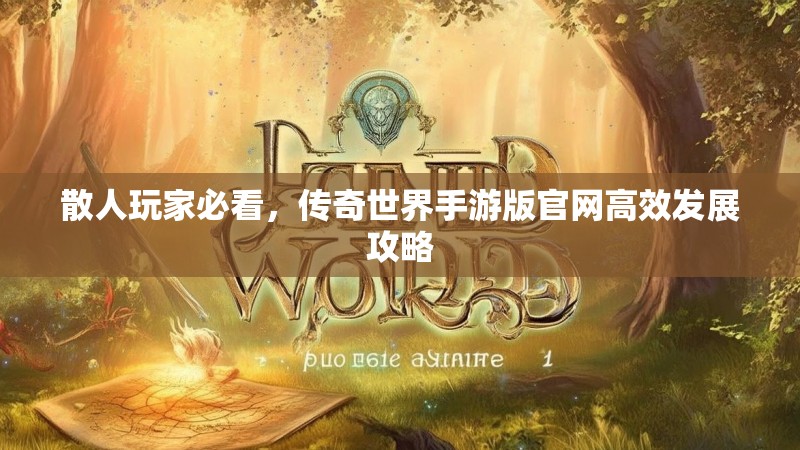 散人玩家必看,传奇世界手游版官网高效发展攻略