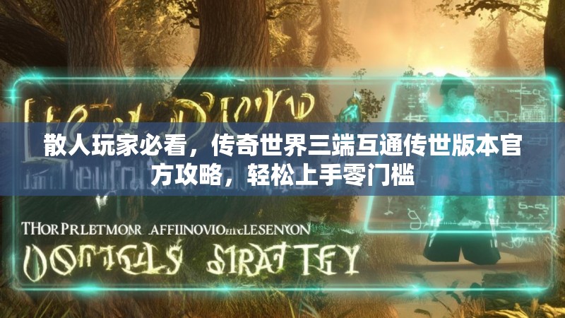 散人玩家必看，传奇世界三端互通传世版本官方攻略，轻松上手零门槛