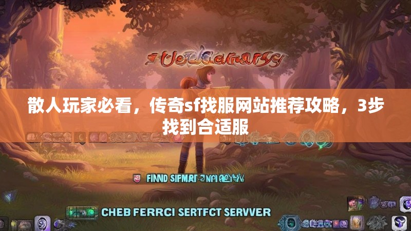 散人玩家必看,传奇sf找服网站推荐攻略,3步找到合适服