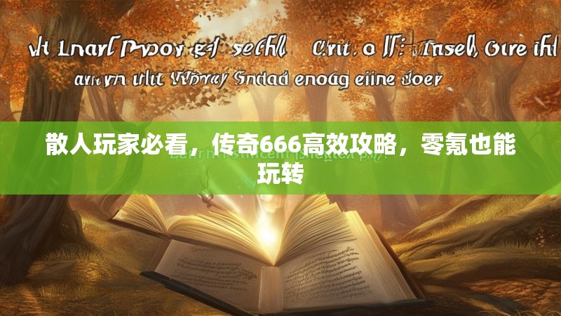 散人玩家必看,传奇666高效攻略,零氪也能玩转