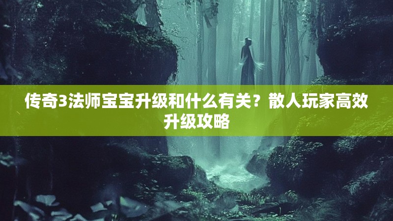 传奇3法师宝宝升级和什么有关?散人玩家高效升级攻略