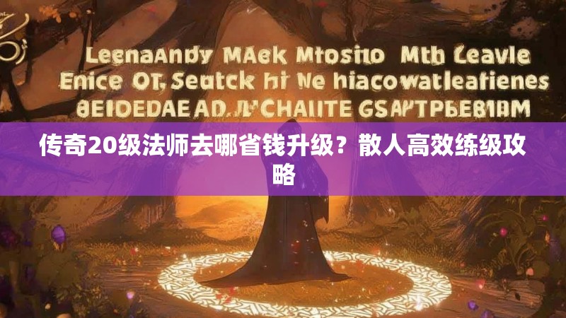 传奇20级法师去哪省钱升级?散人高效练级攻略