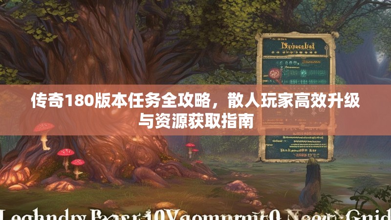 传奇180版本任务全攻略，散人玩家高效升级与资源获取指南