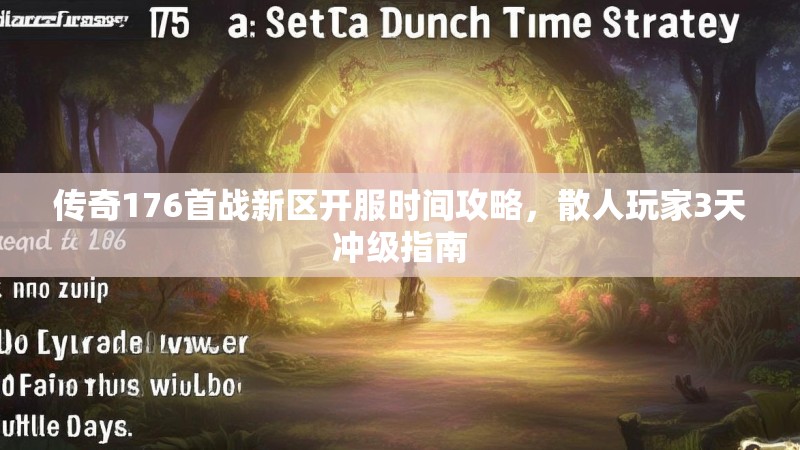传奇176首战新区开服时间攻略,散人玩家3天冲级指南