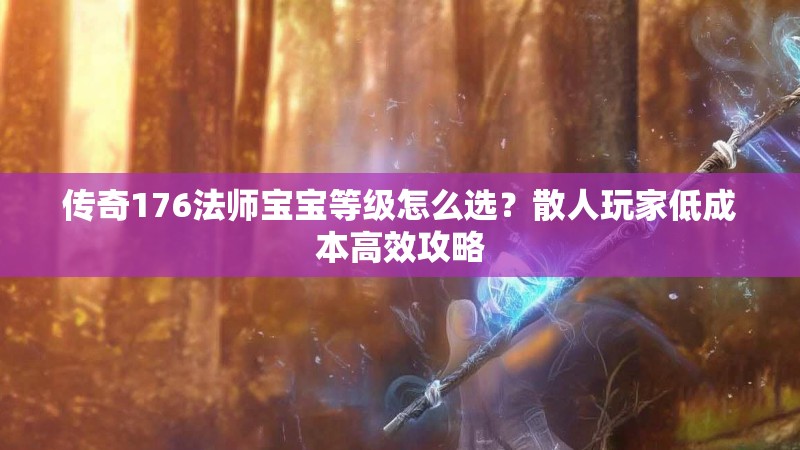 传奇176法师宝宝等级怎么选?散人玩家低成本高效攻略