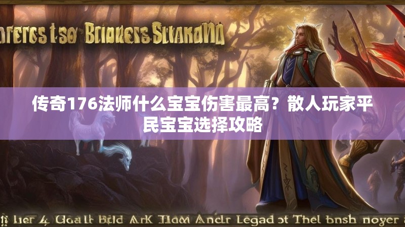 传奇176法师什么宝宝伤害最高?散人玩家平民宝宝选择攻略