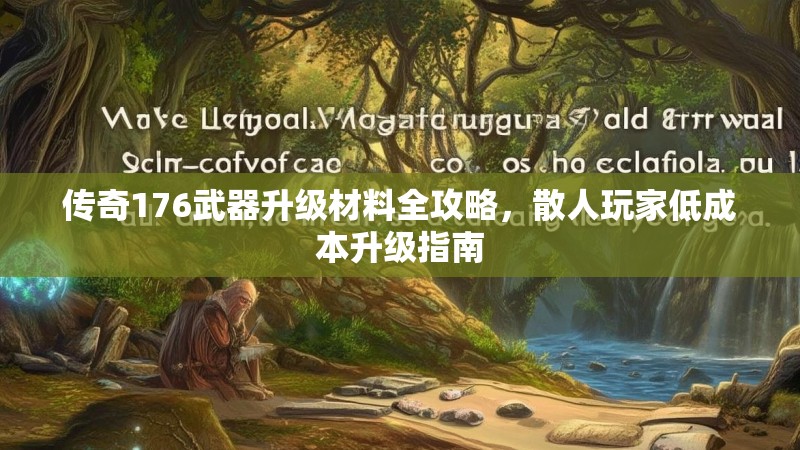 传奇176武器升级材料全攻略,散人玩家低成本升级指南