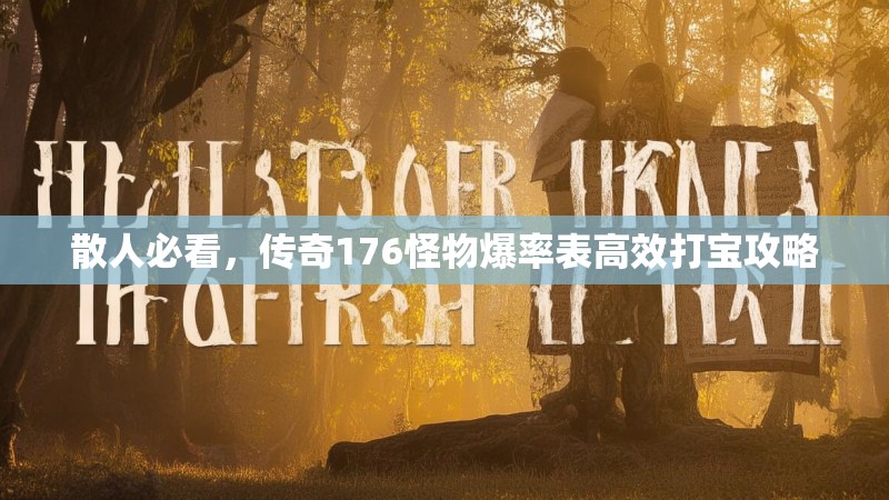 散人必看,传奇176怪物爆率表高效打宝攻略