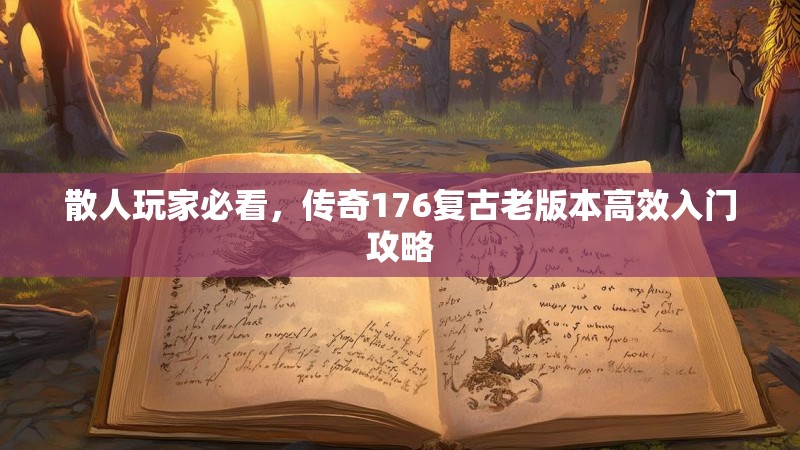 散人玩家必看,传奇176复古老版本高效入门攻略