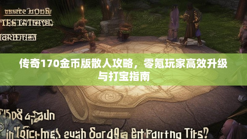 传奇170金币版散人攻略，零氪玩家高效升级与打宝指南