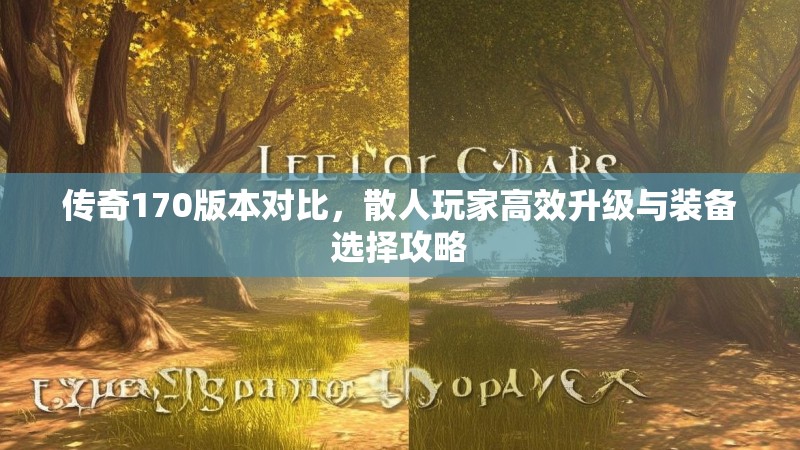 传奇170版本对比,散人玩家高效升级与装备选择攻略