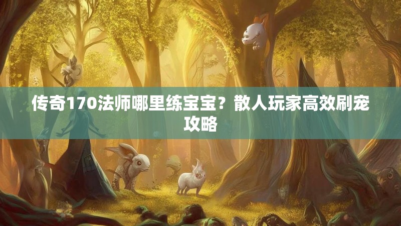 传奇170法师哪里练宝宝?散人玩家高效刷宠攻略