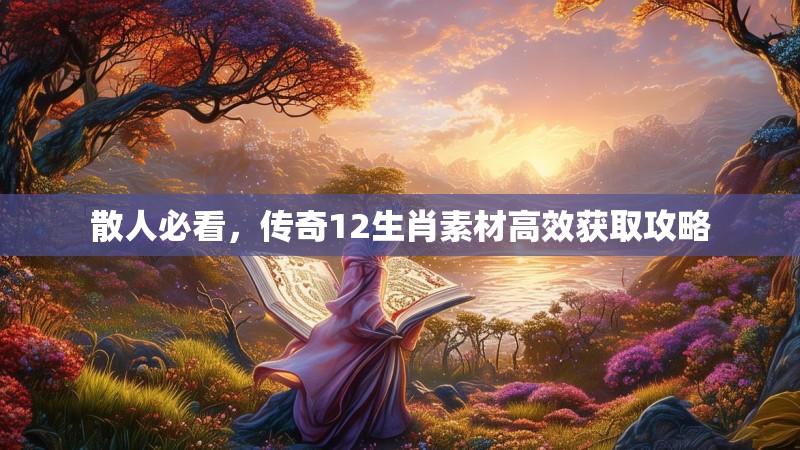 散人必看,传奇12生肖素材高效获取攻略