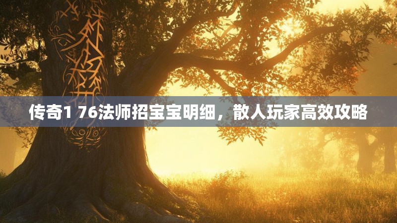 传奇1 76法师招宝宝明细,散人玩家高效攻略