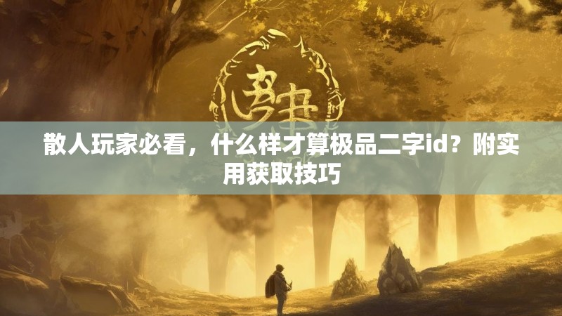 散人玩家必看,什么样才算极品二字id?附实用获取技巧