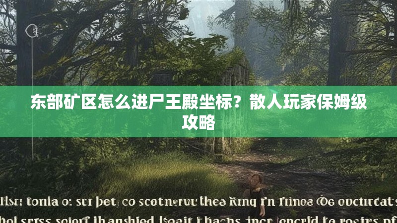 东部矿区怎么进尸王殿坐标?散人玩家保姆级攻略