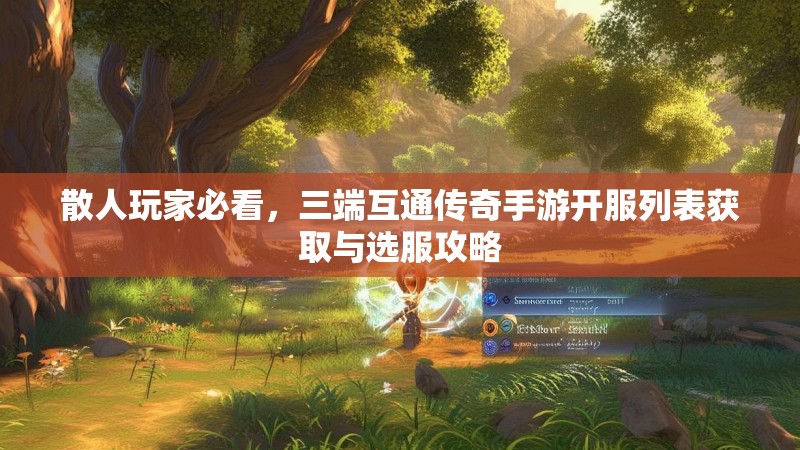 散人玩家必看,三端互通传奇手游开服列表获取与选服攻略
