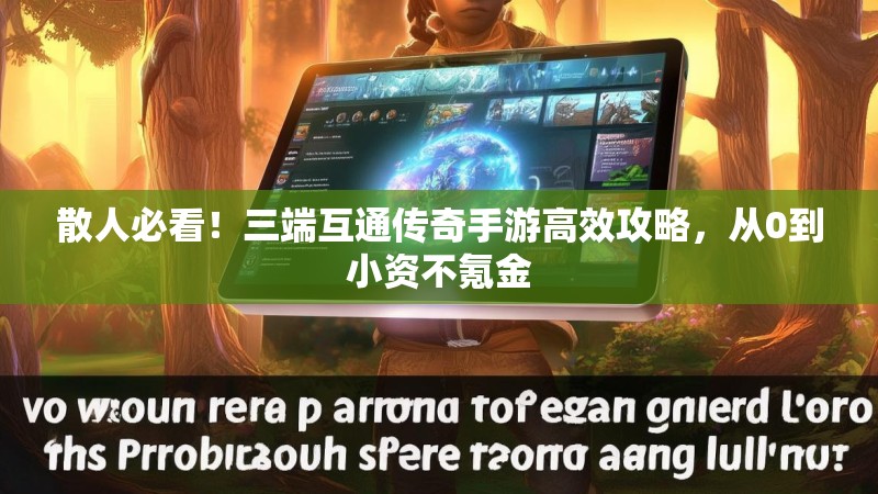 散人必看!三端互通传奇手游高效攻略,从0到小资不氪金