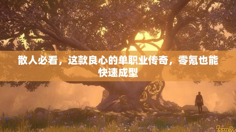 散人必看，这款良心的单职业传奇，零氪也能快速成型