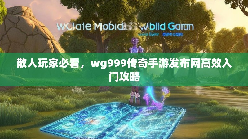 散人玩家必看,wg999传奇手游发布网高效入门攻略