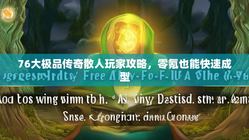 76大极品传奇散人玩家攻略,零氪也能快速成型